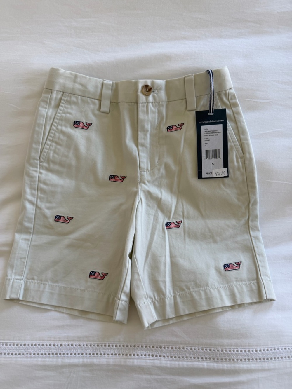 NWT Vineyard Vines Kids Breaker Shorts with American Whale Embroidery